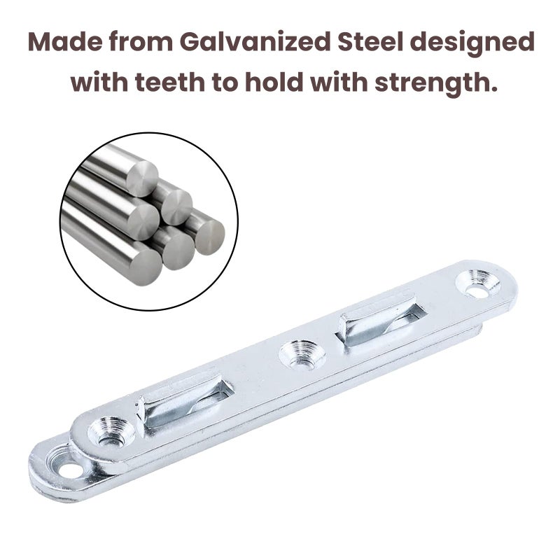 Antrader Wood Bed Rail Connecting Fittings, 5.1 Inch Zinc Round Bed Hook, Set of 4 - Image 3